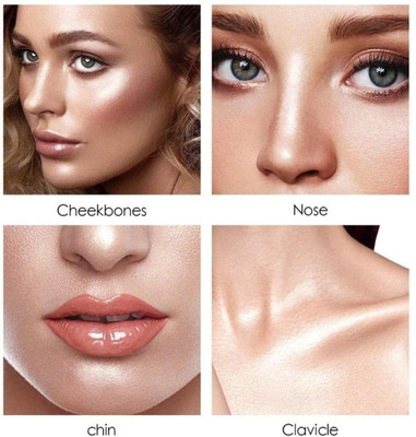 YAWI High Pigmented Makeup Cream Shimmer Highlighter Stick Formula Highlighter(Roes Gold)