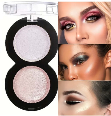 MYEONG 2 Shade Highlighter Palette Ultra Shimmer Glow Face & Body for Women And Girls Highlighter(Multi Shads)