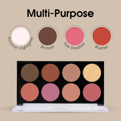 MYEONG Shimmer Face Palette Blusher And Contour And Highlighter Palette(Multi Shade)