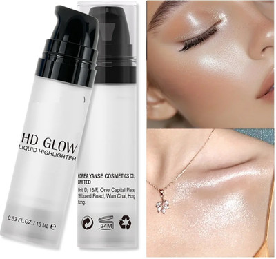 YAWI Glow Liquid Highlighter|Lightweight Coverage with Shimmer Finish for Face & Body Highlighter(Silver)