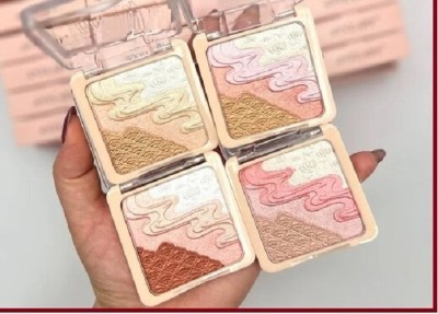 Jiwoo 4 in 1 multicolour highlighter for face Highlighter(Muliti color)