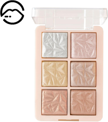 MARS Glowzilla 6 Colour Highlighter Palette | Ultra Blendable & Long Lasting Highlighter(Shade-01)