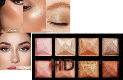 Vyomiris Highlighter Makeup Palette Long Lasting Face Highlighter Powde Highlighter(Multicolur)
