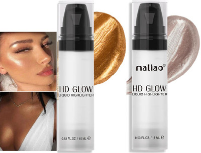 YAWI Base highlighter Glow Pigmented Shimmer Brick Highlighter(gold, sliver)