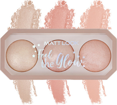 MATTLOOK Feel the Glow Trio 3 Color illuminating Backed Highlighter Easy-to-blend Formula Highlighter(Super Vibes)
