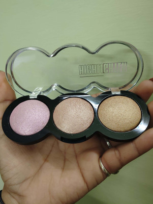 EVERERIN New 3 Shades Baked Face Highlighter Palette Highlighter(multicolor)