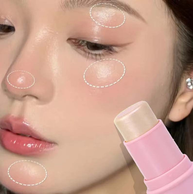 MYEONG Multi Use Face Makeup Brightening Makeup Stick Highlighter(Golden)