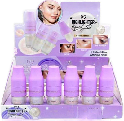LOVE HUDA 3in1 Professional HD Shimmer Blusher Powder and Highlighter Eyeshadow Highlighter(Multicolor Pink Silver Golden Blush Contour with Puff Kit for Face Makeup Combo)