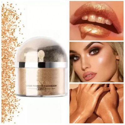 YAWI HIGH QUALITY SHIMMER 2 IN 1 WHITENING GOLD LOOSE POWDER Highlighter(GOLD)