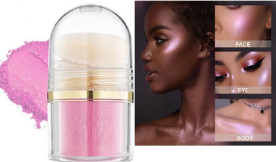 AFARAXIA Light Crystal Miniral Loose Face Highlighter Powder Highlighter pink Highlighter(Pink)