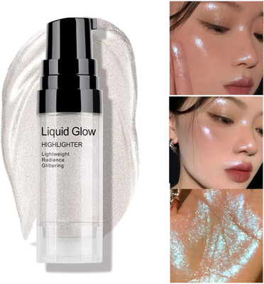 WOONGMI Lasting Face Contour Illuminator Brighten Rouge Check Blush HD Glow Liquid Highlighter(SILVER)