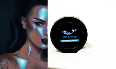 BLUEMERMAID SHIMMERY SHINY RADIANT GLOW BLUE POWDERY HIGHLIGHTER 10g Highlighter(BLUE)