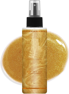 Yuency Highlighter Smooth Shimmer Glow Body Bronzer Smoky Spray  Highlighter(GOLD)