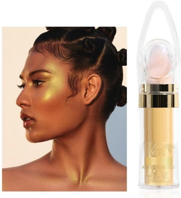 MYEONG Golden Color Fairy Highlight Patting Powder Shiny Brighten for Face Body Lips Highlighter(Golden)
