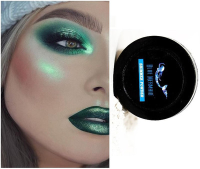 BLUEMERMAID SHIMMERY GREEN COLOR HIGHLIGHTER POWDER COLOR CHANGING Highlighter(GREEN)