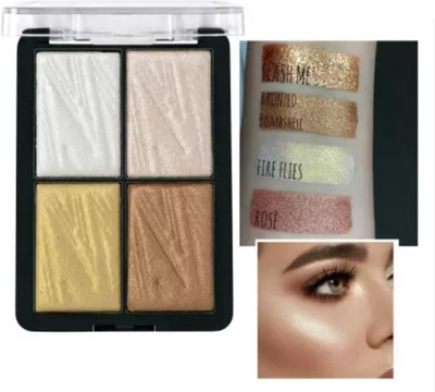 DARYUE 4 Shade Illuminating Glow Brick Highlighter Palette Blusher  Highlighter(Multicolor)