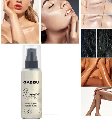 GABBU Highlighter Silver Color Liquid Setting Spray Face Shimmer  Highlighter(Sliver)
