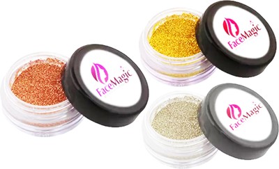 FACE MAGIC Glitter Highlighter Pack Of 3 FM5 FM1 FM2 (4g) Highlighter(FM5 1 2)