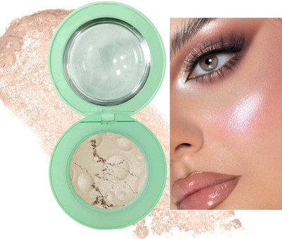 manasona Makeup Highlighter Powder | High Glossy Face Illuminator Palette Highlighter(ROSE GOLD)