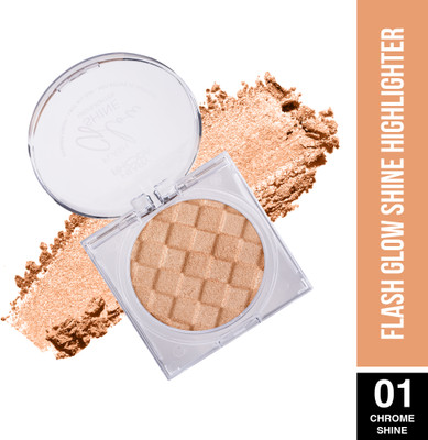 Hilary Rhoda Flash Glow Shine Highlighter | Superfine Particles | 3D Reflective Glow Highlighter(Chrome Shine | Shade - 01)