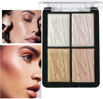 Emijun 4 Shade Illuminating Glow Highlighter Blusher Palette  Highlighter(multi color)