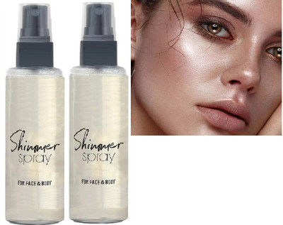 Jiwoo Shimmer Spray Liquid Highlighter For Face Glow Face Hair And Body set Highlighter(Silver)