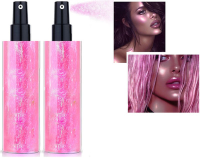 AFARAXIA Shimmer Finishing Spray for Face and Body, Brightening & Illuminating pink Highlighter(pink)