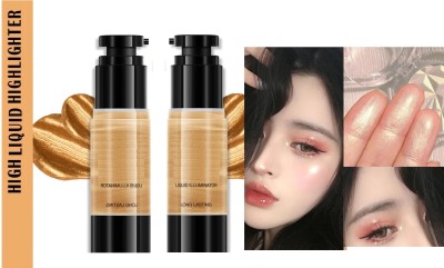 luzimaisa Korean Liquid Highlighter Waterproof Lightweight Combo of  Highlighter(gold)