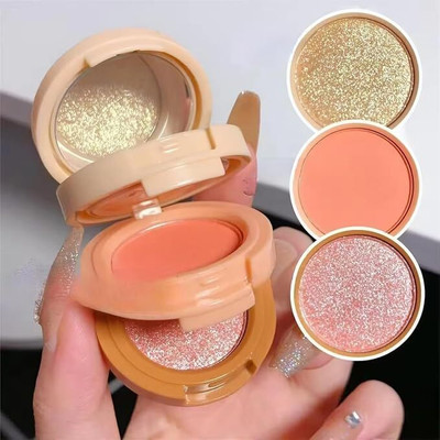 LACASA BEAUTY CARE LONDON 3 in1 face blusher + highlighter with mini compact palette Highlighter(MULTICOLOR)