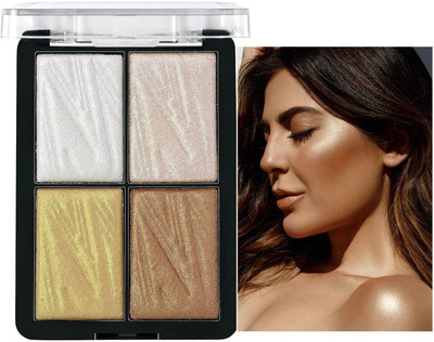 DARVING Radiant Pigmented Shimmer Brick Highlighter 4 IN 1 Highlighter(MULTI COLOR)