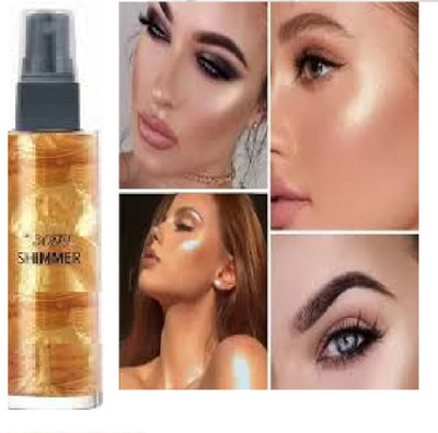Luipui Gold Shimmer Finishing Spray for Face and Body, Highlighter(GOLDEN)