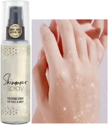 GABBU Silver Shimmer Finish Highlighter Spray | Long Lasting, Hydrating, Moisturizing Highlighter(Silver)