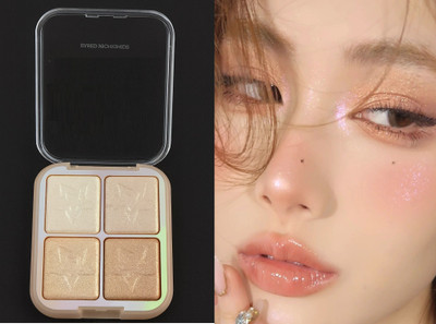 AFARAXIA 4in1 Highlight Glow Kit, Professional Makeup palette Highlighter(muliti colour)