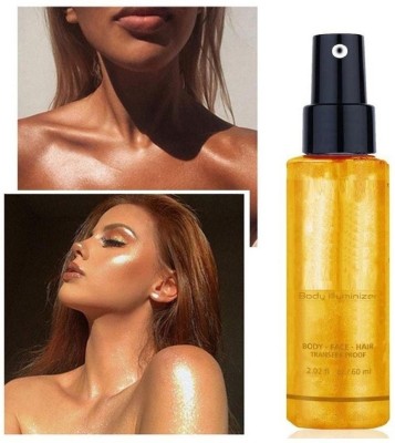 MYEONG Highlighter Smooth Shimmer Glow Body Bronzer Gold Spray Highlighter(Golden)