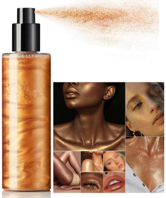 AFARAXIA Gold metallic shine Illuminator face & body Spray  Highlighter(Gold)