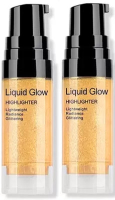 AFARAXIA Best Highlighter Liquid Glow for Skin Radiance, Face Serum for Long Lasting Glow Highlighter(Gold)