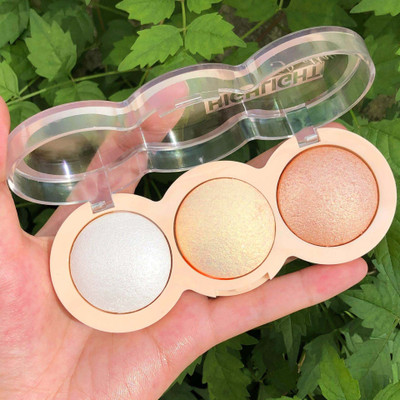 MYEONG 3 in 1 Mousse Highlighter, Instant Luminous Finish Palette Highlighter(Multi Shade)