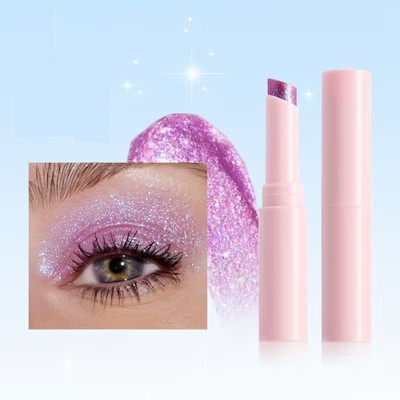 GULGLOW99 Waterproof & Sweatproof Micro-Glitter Jelly Eyeshadow Stick Highlighter(PINK)