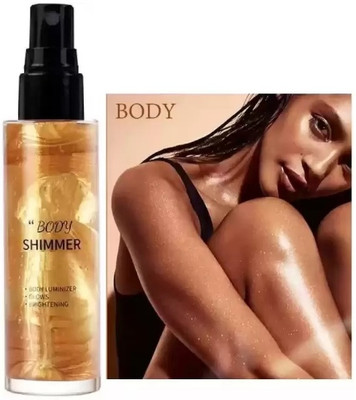 AFARAXIA Gold Glitter Spray Long-Lasting Body Shimmer Spray Highlighte Highlighter(Gold)