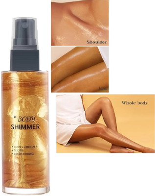 AFARAXIA Highlighter Liquid Setting Spray Illuminating Face Shimmer  Highlighter(Gold)