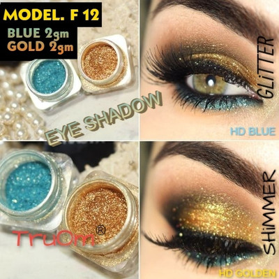TRUOM Fine Pigment Shimmer Dust Quality Combo Highlighter(GOLD, BLUE)