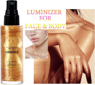 Yuency Ultra smooth Gold Illuminator face & body Spray Highlighter(golden)