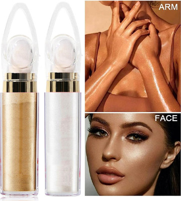 ADJD Combo Shimmer Powder Intense Silver Loose Face Shiner  Highlighter(SILVER, GOLDEN)