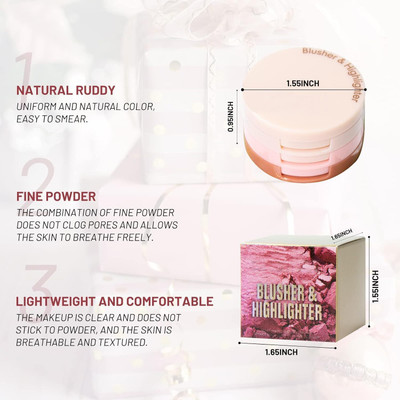 Lui Pui 3 in 1 Makeup Powder Set Compact Powder Blush(multicolor)