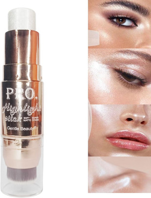 WECHARMERZ 2 IN 1 Pro Highlight Stick Soft Super Matte Cover Highlighter(Silver)