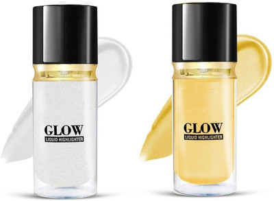 nn highlighter with high shine liquid highlighter long lasting water proof Highlighter(Golden, Silver)