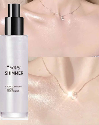 MYEONG Pearl Silver Shimmery Finishing Spray For Face And Body Illuminating Glow Highlighter(Silver)