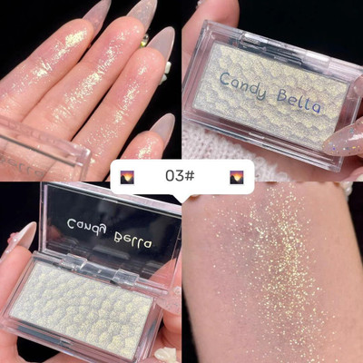 Cappuvini Candy Bella Ice Cubes Highlighter Palette | Shimmer Glow for Face, Eyes & Body Highlighter(Golden)
