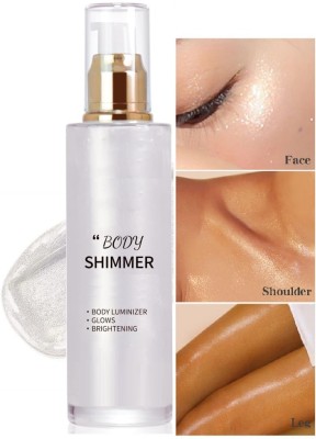 MYEONG Body Shimmery Glitter Spray,Glitter Spray for Hair and Body Spray Highlighter(White Pearl)