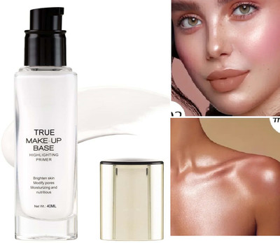 GULGLOW99 3 IN 1 Illuminating Glowing Makeup Face Moisturizer Primer  Highlighter(PEARL PINK)